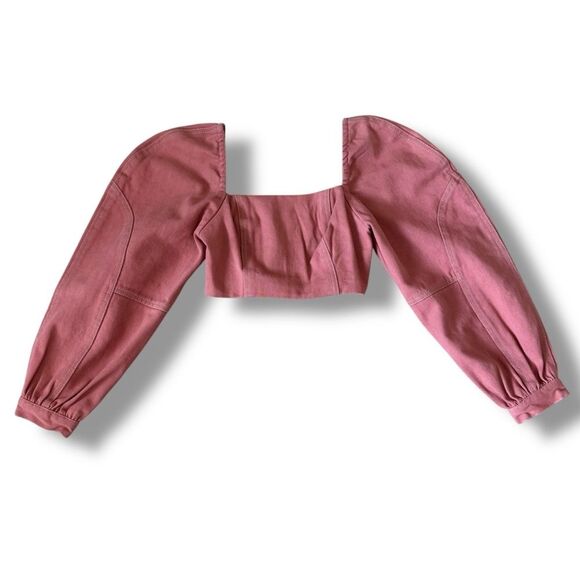 Free People Tops - Free People Marley Denim Top Size 0 NWT Women’s Casual Smocked Boho Top